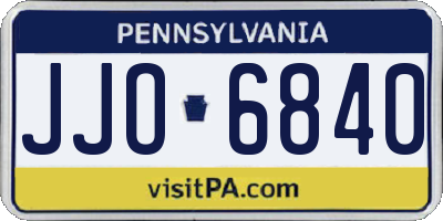 PA license plate JJO6840