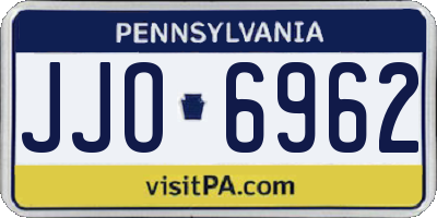 PA license plate JJO6962