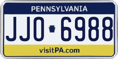 PA license plate JJO6988
