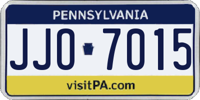 PA license plate JJO7015