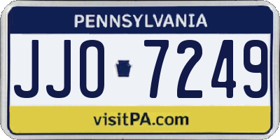 PA license plate JJO7249