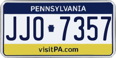 PA license plate JJO7357