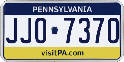 PA license plate JJO7370