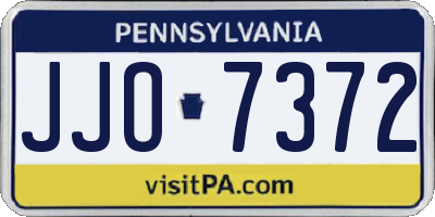 PA license plate JJO7372