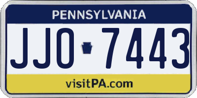 PA license plate JJO7443