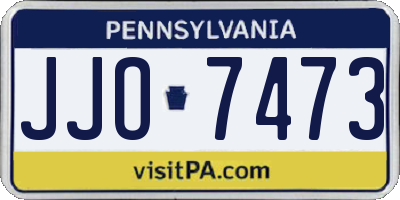 PA license plate JJO7473
