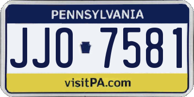 PA license plate JJO7581