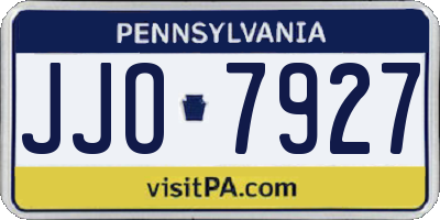 PA license plate JJO7927