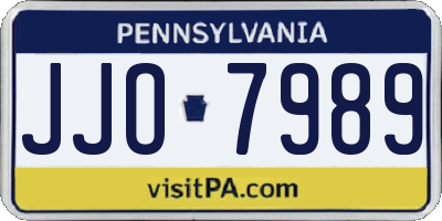 PA license plate JJO7989