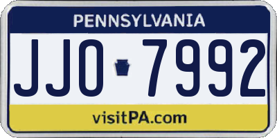 PA license plate JJO7992