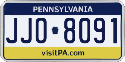 PA license plate JJO8091