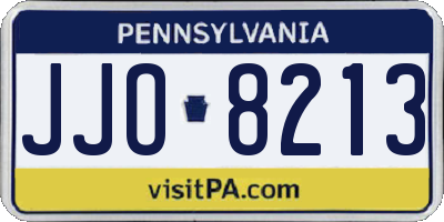PA license plate JJO8213