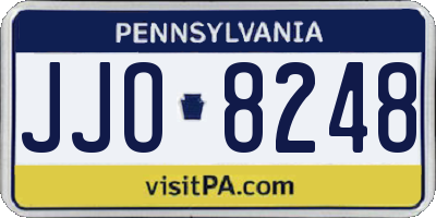 PA license plate JJO8248