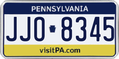 PA license plate JJO8345