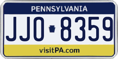 PA license plate JJO8359