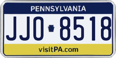 PA license plate JJO8518