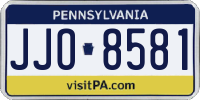 PA license plate JJO8581