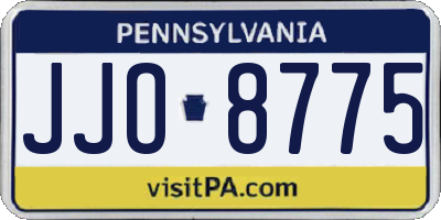 PA license plate JJO8775
