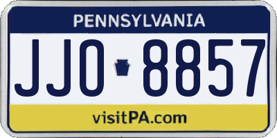 PA license plate JJO8857