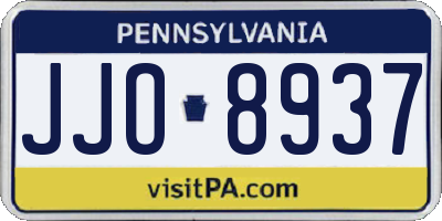 PA license plate JJO8937