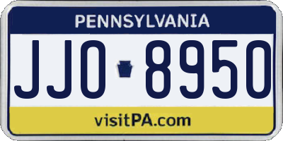 PA license plate JJO8950