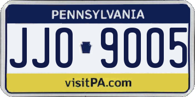 PA license plate JJO9005