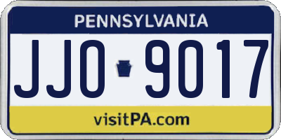 PA license plate JJO9017