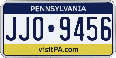 PA license plate JJO9456