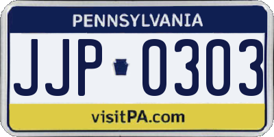 PA license plate JJP0303