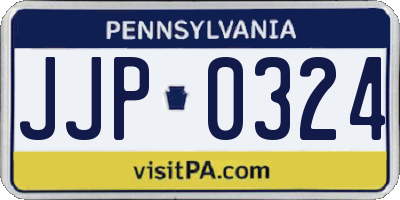 PA license plate JJP0324