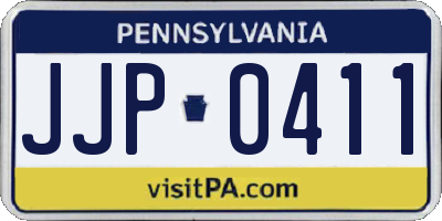 PA license plate JJP0411