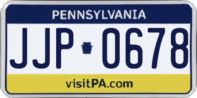 PA license plate JJP0678