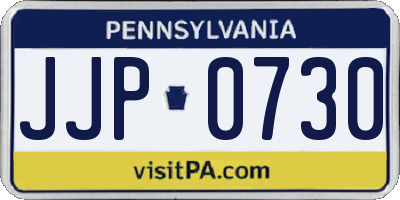 PA license plate JJP0730