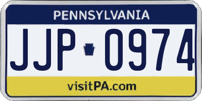 PA license plate JJP0974