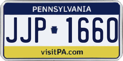 PA license plate JJP1660