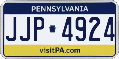 PA license plate JJP4924