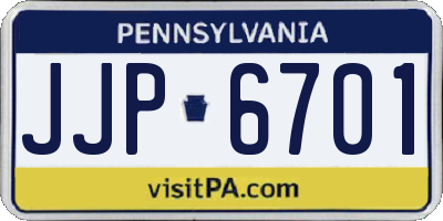 PA license plate JJP6701