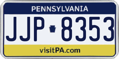 PA license plate JJP8353