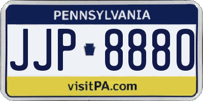PA license plate JJP8880