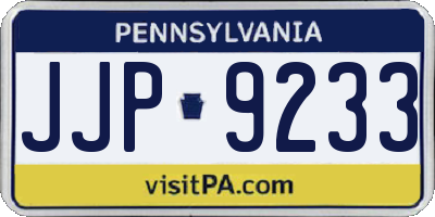 PA license plate JJP9233