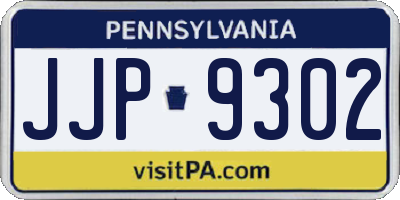 PA license plate JJP9302