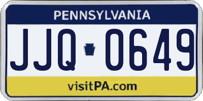 PA license plate JJQ0649