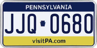 PA license plate JJQ0680