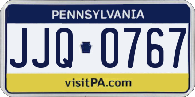 PA license plate JJQ0767