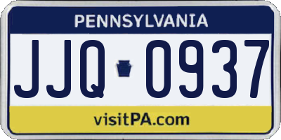 PA license plate JJQ0937