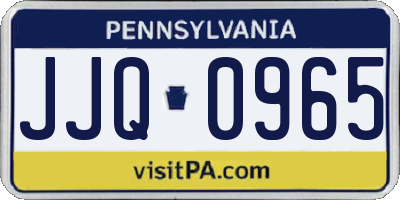 PA license plate JJQ0965