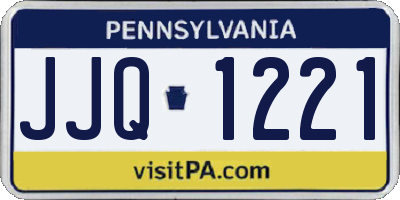 PA license plate JJQ1221