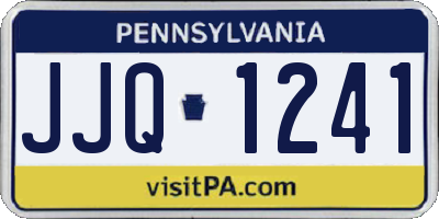 PA license plate JJQ1241