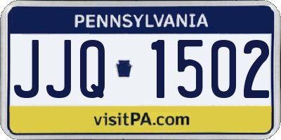 PA license plate JJQ1502
