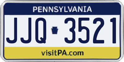 PA license plate JJQ3521